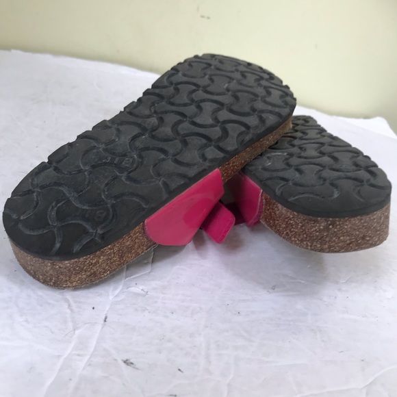BIRKENSTOCK GIZEH Kids Thong Pink Vegan Leather Sandals Slides Mules Slides Cork - Picture 9 of 14